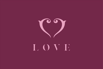 Heart love logo design template 