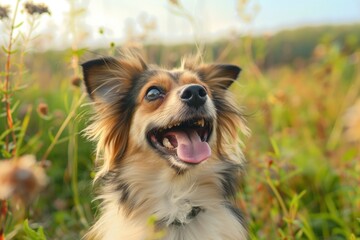 Happy dog in a natural setting