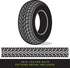 Vector Tyre illustration with patern brush included