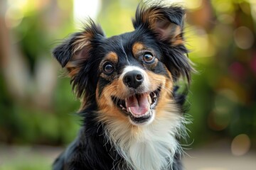 Happy Black and Tan Dog Smiling