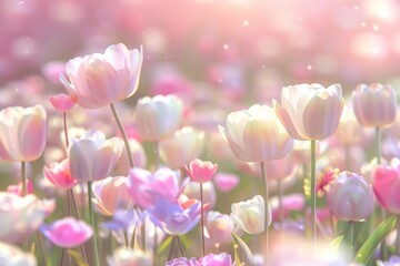 Obraz premium abstract natural easter or spring background, pastel colors, fine art, lawn and sky 