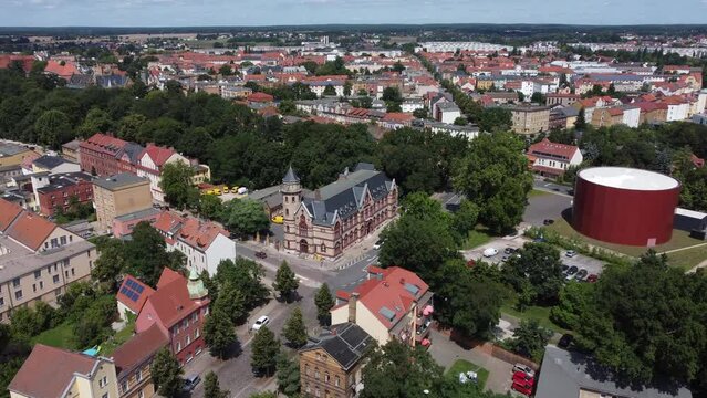 Wittenberg: Innenstadt mit Postamt und Panorama