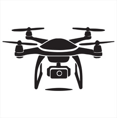 Drone silhouette vector illustration black and white.