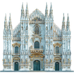 Fototapeta premium large building with a clock on the front of it, transparent background png