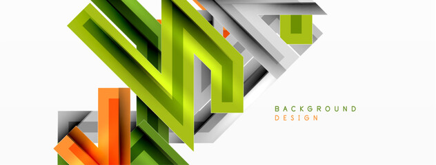 Line zig zag dynamic geometric abstract background. Colorful lines with shadow and light effects, various routes concept. Vector Illustration For Wallpaper, Banner, Background, Card