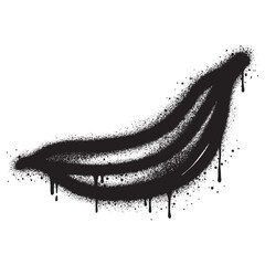 Spray Painted Graffiti banana Sprayed isolated with a white background.