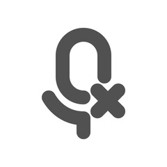 Mute mic icon in bold outline style