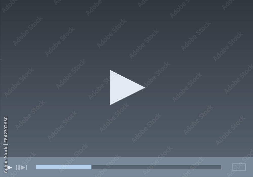 Aufkleber digital video player is paused and showing the play button and time bar