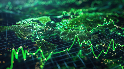 Global economic growth concept visualization