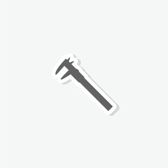 Vernier caliper icon sticker isolated on gray background