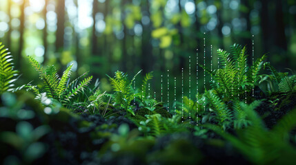 Forest ferns with digital code matrix