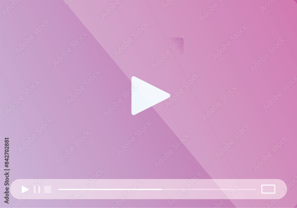 Poster video player is showing a streaming bar, playing button, and multimedia content interface design con
