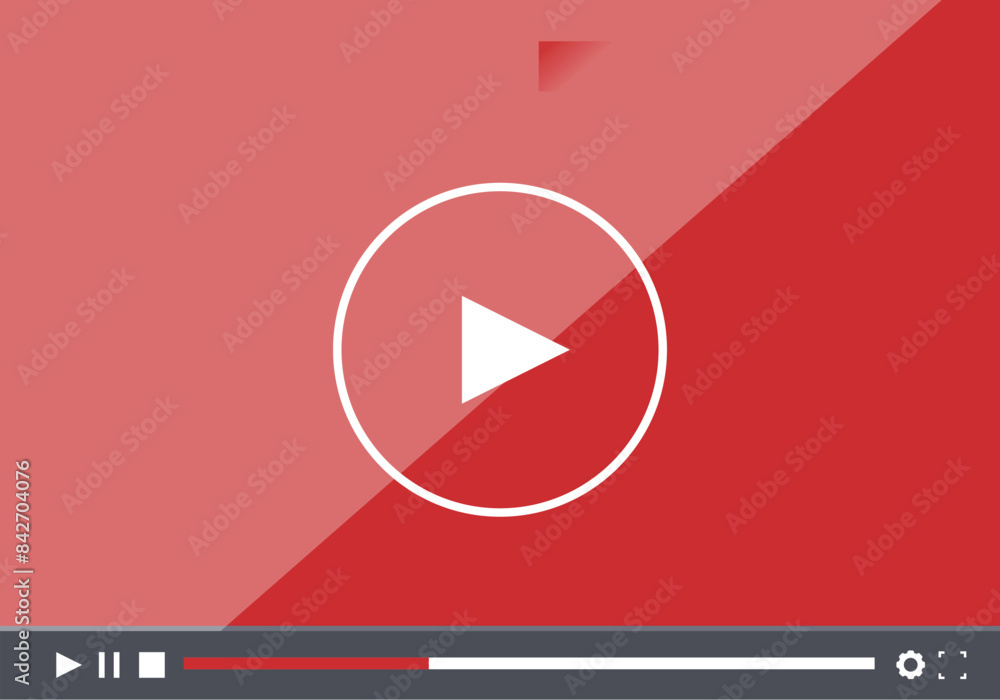 Poster video player is showing play button for online stream or television program