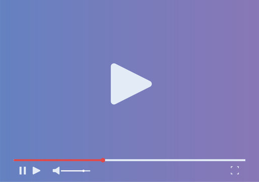 Video player is displaying a play button with a progress bar below