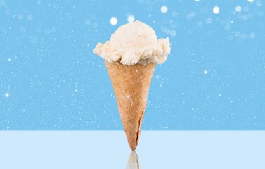 Tasty sweet fresh ice cream cone
