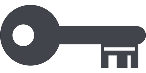 Key icon flat vector symbol isolated on white background.