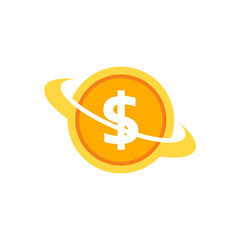 Coin Icon Logo Design Element Vector Illustration.