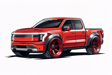 Concept Design Sketches - Retro Futuristic Pickup Truck