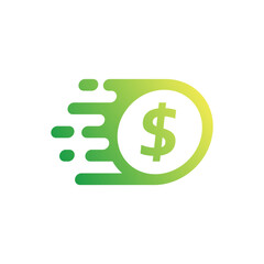 Coin Icon Logo Design Element Vector Illustration.