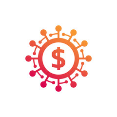 Coin Icon Logo Design Element Vector Illustration.