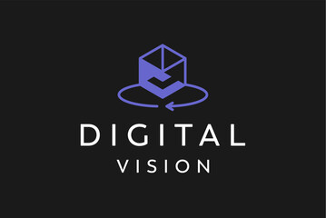 Fototapeta premium 360 virtual realty l logo design template 
