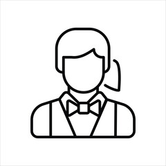 Waitress vector icon