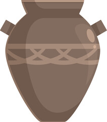 Brown amphora with handles and decorative pattern, representing ancient greek or roman craftsmanship