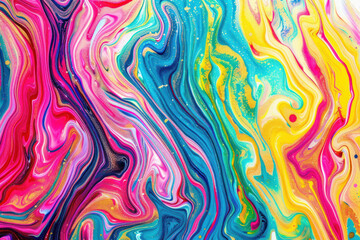 Colorful liquid waves in abstract fluid art