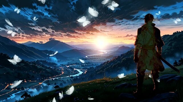 knight  in the mountains view