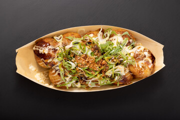 たこ焼き　焦がし醤油　揚げねぎ