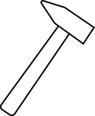 Hammer icon template black color editable. Hammer symbol Flat vector sign isolated on transparent background. Simple Symbol, logo vector for graphic, emblem, badge, label, stamp and web design.