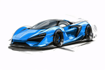 Concept Design Drawings - Futuristic Sports Car Sketches