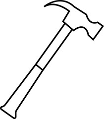 Hammer icon template black color editable. Hammer symbol Flat vector sign isolated on transparent background. Simple Symbol, logo vector for graphic, emblem, badge, label, stamp and web design.