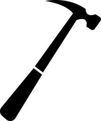 Hammer icon template black color editable. Hammer symbol Flat vector sign isolated on transparent background. Simple Symbol, logo vector for graphic, emblem, badge, label, stamp and web design.