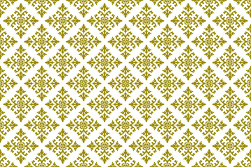 Abstract floral seamless Thai pattern, green and white modern shape for design, porcelain, chinaware, ceramic, tile, ceiling design, texture, wall, paper and fabric, vector illustration.