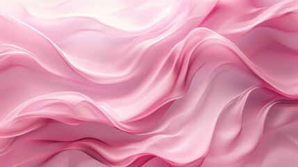 Fototapeta premium Flowing pink fabric with gentle folds, abstract background. Elegance and softness concept