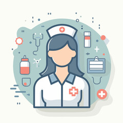 Vector style icon of a nurse