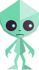 Obraz premium cute alien.paper cut style