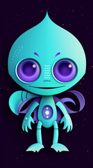 Fototapeta premium cute alien.paper cut style