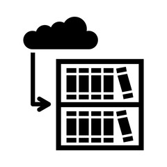 Cloud library glyph icon
