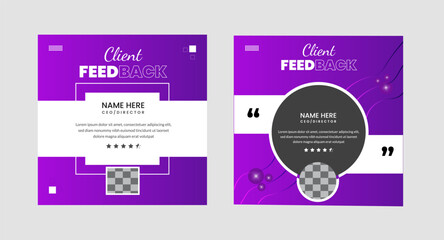 Creative Testimonial Template, Quote , What Our Clients Say , Infographic Client feedback social media banner