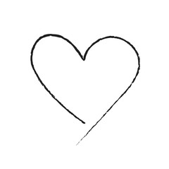 Heart drawn by a pencil. Illustration. Love, shape, symbol. Doodle style icon, vector illustration.