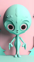 Obraz premium cute alien.paper cut style
