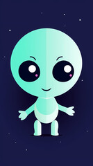 Fototapeta premium cute alien.paper cut style
