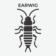 A Clear and Bold Earwig silhouette for Versatile Applications. Vector Illustration
