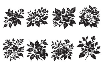 Jasmine silhouette vector illustration.eps