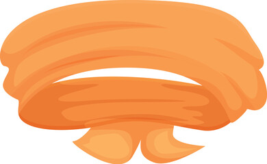 Orange ribbon banner waving in the wind with space for text