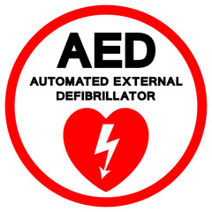 AED Automated External Defibrillator Symbol Sign, Vector Illustration, Isolate On White Background Label .EPS10