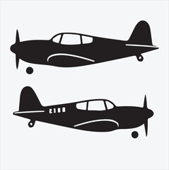 Drawing of a plane silhouette with skywriting.
