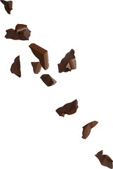 falling Broken chocolate pieces